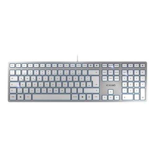 CHERRY KC 6000 SLIM - Clavier - USB-C - QWERTY - R.-U. - commutateur : CHERRY SX - argent