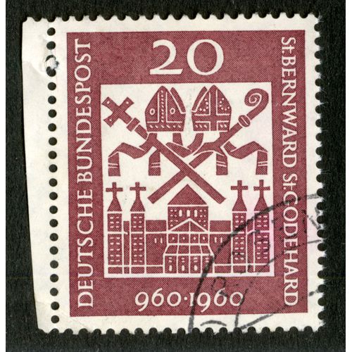 Timbre Oblitéré Deutsche Bundespost, 960-1960, St.Bernward St.Godehard, 20