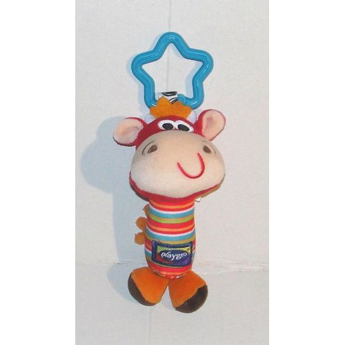 doudou vache playgro peluche hochet a suspendre