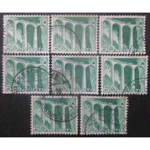 Suisse N°491 X 8 Oblitéré
