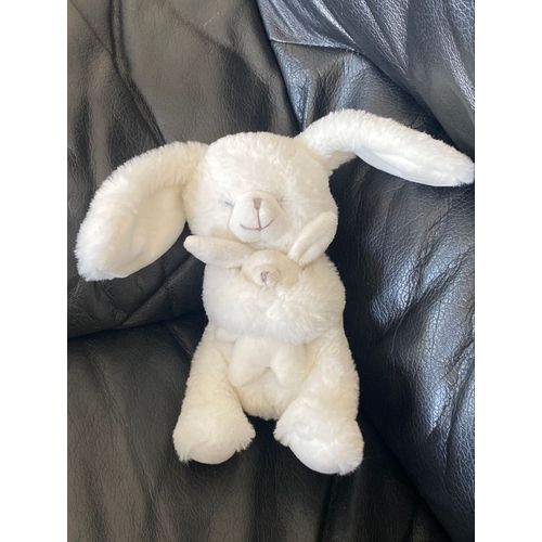 PELUCHE LAPIN HISTOIRE D'OURS LAPIN ET BÉBÉ BLANC  18 CM