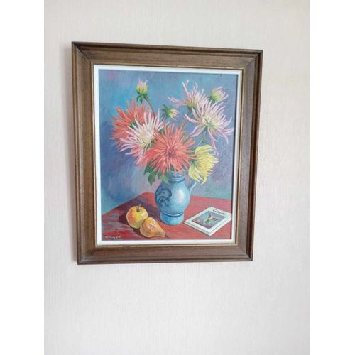 Tableau Huile Sur Bois / Nature Morte / 45/35