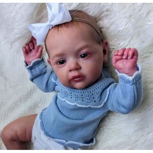 Poupée Bébé Reborn Fille Vrai Baby Nouveau-né Réaliste Yeux Bleus 50cm