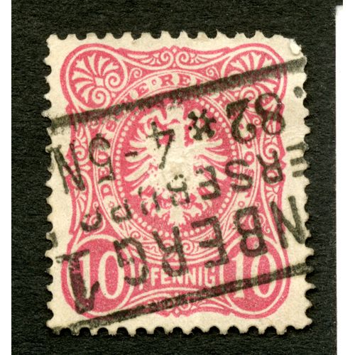 Timbre Oblitéré Deutsche Reich Post, 10 Pfennig