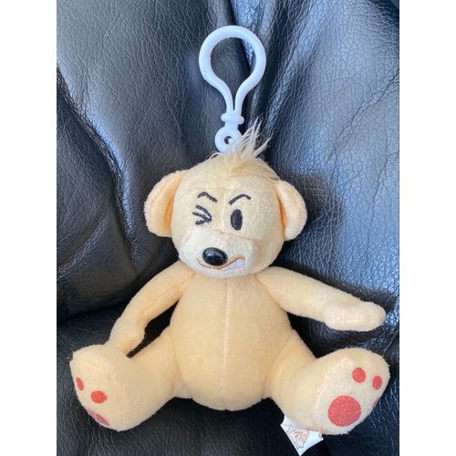 Doudou peluche play by play jaune et marron 13cm porte clée 