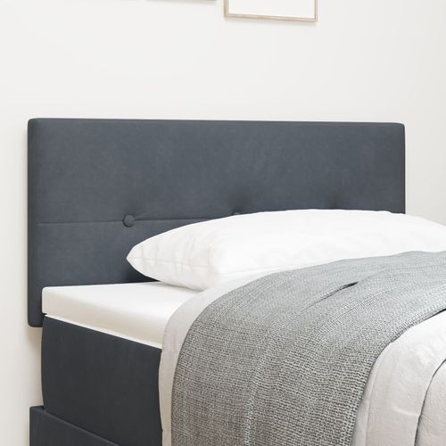 Tête De Lit Vidaxl Bouton Capitonné Gris Foncé 90 Cm Velours