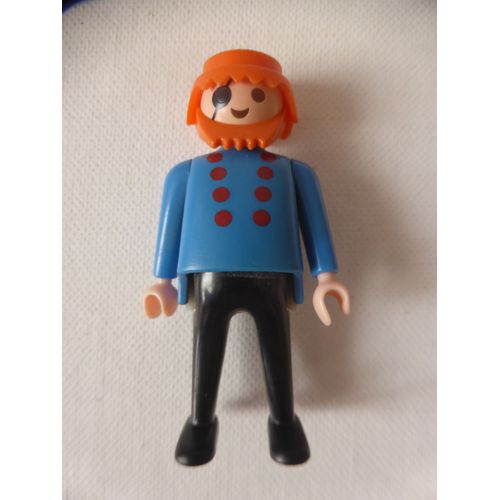 Playmobil Figurine Vintage Pirate Ou Corsaire Avec Bandeau Sur L'Oeil Pour Bateau Ou Ile Des Pirates