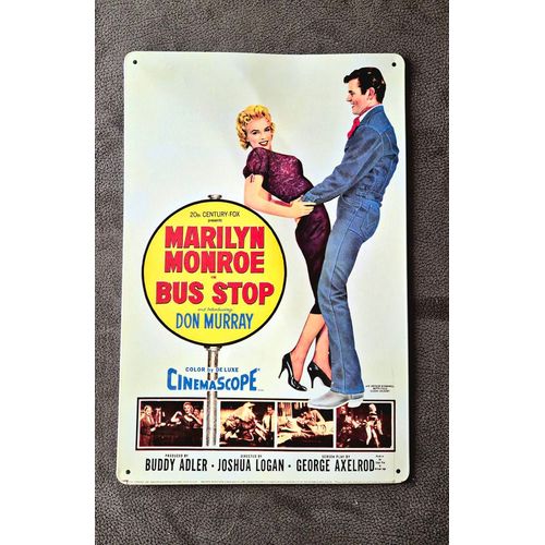 Plaque métallique décorative Marilyn Monroe "Bus Stop"