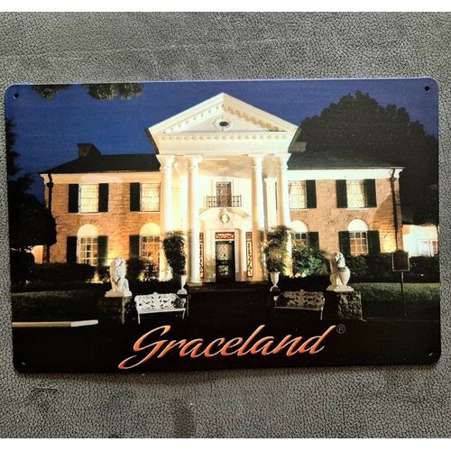 Plaque métallique décorative Graceland Elvis Presley