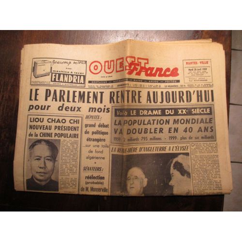 Ouest France 28 Avril 1959 Nantes