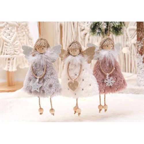 3pcs Poupée de chiffon ange pour Noel Decoration Chambre Interieur Maison Deco Sapin de Noel