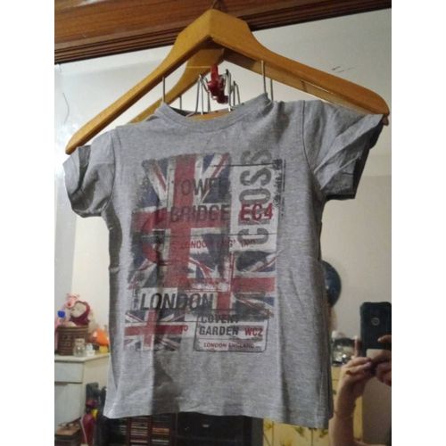 Tee-Shirt Gris/ Rouge 5 Ans In Extenso.
