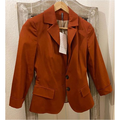 Veste Naf Naf Brun Fauve 36 Neuve Étiquetée Manches 3/4