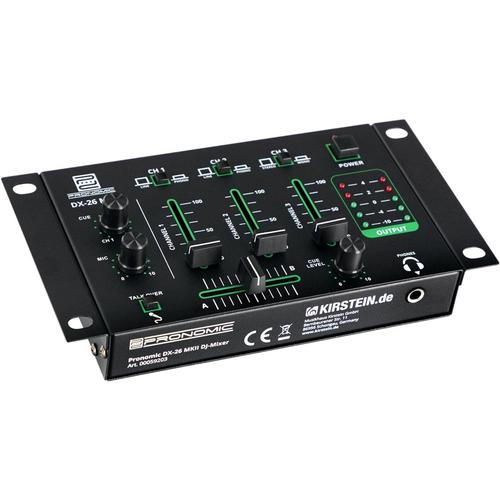 Table de mixage Pronomic DX-26 MKII - à 3 canaux - fonction talkover - Prise casque 6,3 mm - Sonorisation MIX DJ