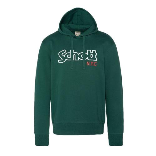 Sweat À Capuche Vert Homme Schott Vintage