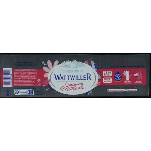 France Etiquette Eau Minérale Wattwiller Vosges Fortement Pétillante