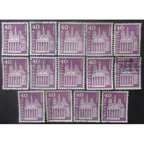 Suisse N°650a X 14 Fluo Oblitéré