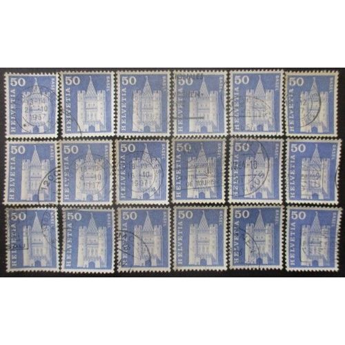 Suisse N°651a X 18 Fluo Oblitéré