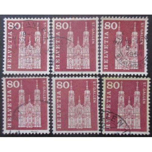Suisse N°655 X 6 Oblitéré