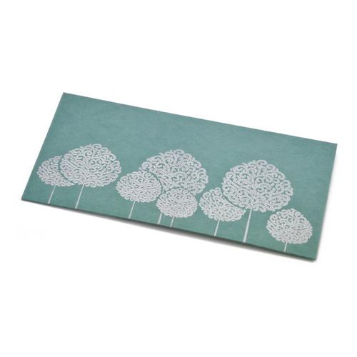 Papertree Arania Lot De 5 Enveloppes Cadeau 19x10cm - Bleu Paon/Argt