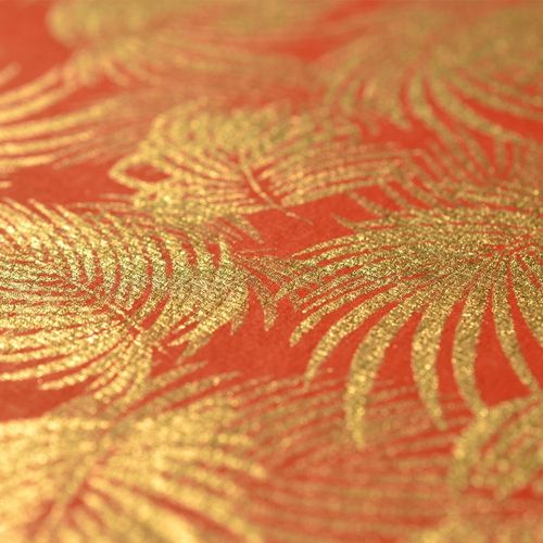 Papertree 50*70 100g Palme D'or Rouge/Or Et Cuivre - Lot De 10 Feuilles