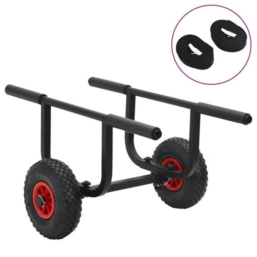 Chariot Transport Kayak Jiubiaz - Alliage Aluminium, Charge 75kg, Pliable, Roues 26cm