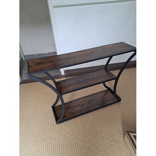 Table Console Vasagle Style Industriel, Marron Rustique Et Noir