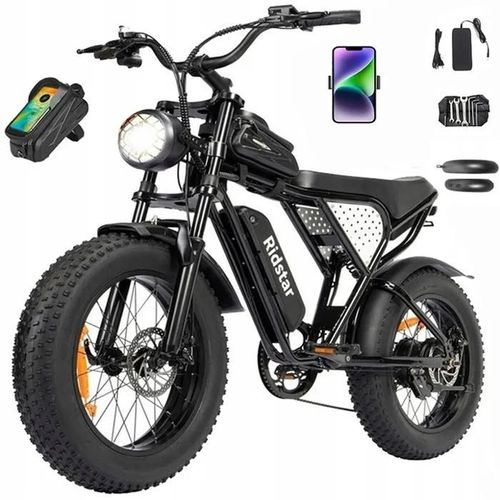 Bicyclette Électrique Ridstar Q20 Min Tout Terrain Électrique 45 Km/H 1000w 15ah Pneus 2025 Épais