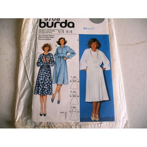 Vintage Patron Mode Burda N° 9708 Robes