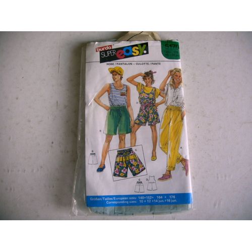 Vintage Patron Mode Burda N° 5170 Shorts Pantalon