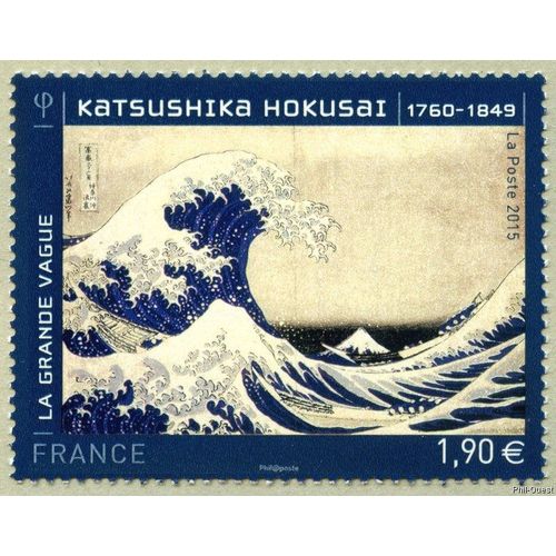 France 2015, Très Beau Timbre Neuf** Luxe Yvert 4923, Oeuvre D' Hokusai, «La Grande Vague».