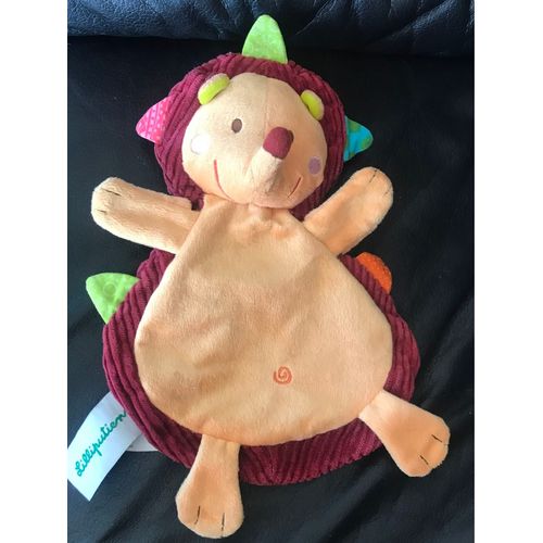 Doudou Plat Hérisson Orange Bordeaux Simon Lilliputiens 26cm