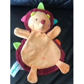 Doudou Plat Hérisson Orange Bordeaux Simon Lilliputiens 26cm