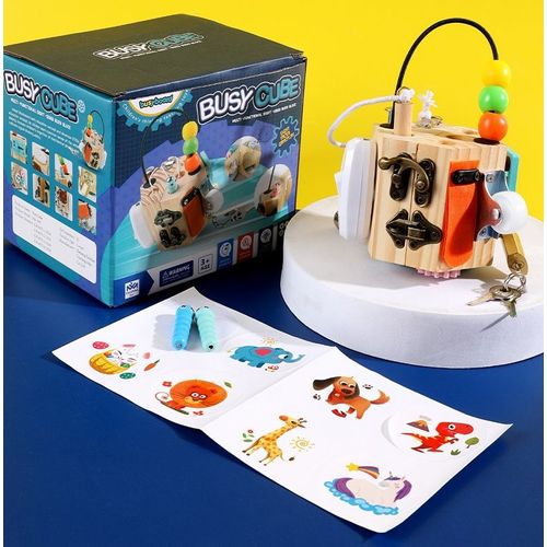 Cube D'activité Bébé Jouet Bebe 2 An,Jouets Enfant Montessori 2 3 4 5 Ans,14 En 1 Jeux Bebe En Bois,Cadeau Pour Garçons Filles