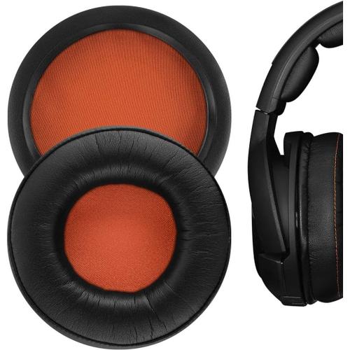 Cuir protéiné Oreillettes de Remplacement pour SteelSeries Siberia 800 840 Casque Coussinets d'oreille Coussins(Noir/Orange)