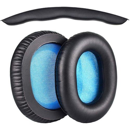 Oreillettes de Remplacement pour Casque Sennheiser HD8 DJ HD6 MIX,Coussinets d'oreille Coussins en Cuir Protéiné,Avec serre-tête