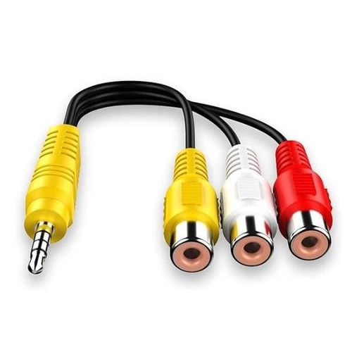 Adaptateur audio, vidéo [1x Jack mâle 3.5 mm - 3x Cinch-RCA femelle] noir 1 pc(s)