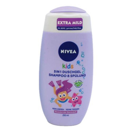 Gel Douche Nivea Baies Enfant 250ml Sans Savon Ph Neutre Aloe Vera 3en1 