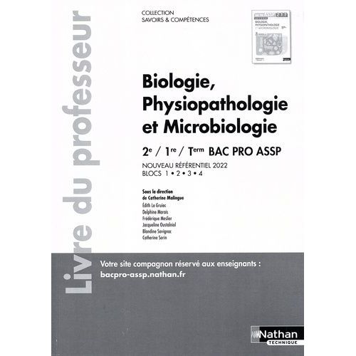 Biologie, Physiopathologie Et Microbiologie 2de/1re/Tle Bac Pro Assp - Livre Du Professeur