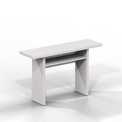 Table Console Extensible Loupa Blanc Plateau Rabattable Pieds Extensibles