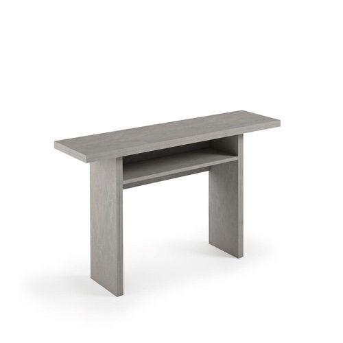 Table Console Extensible Loupa Béton Plateau Rabattable Pieds Extensibles