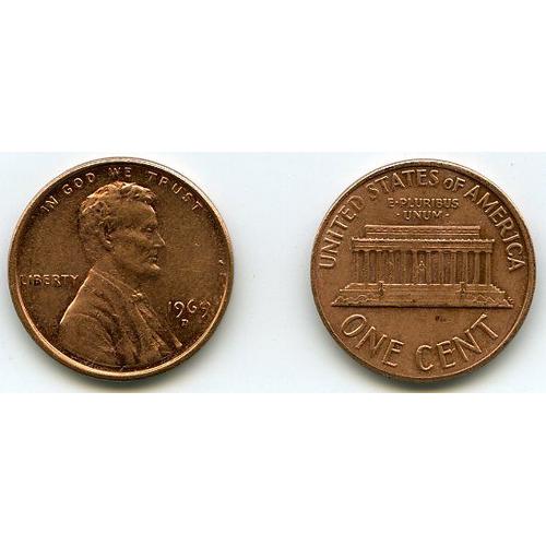 Etats Unis 1 Cent 1969 Lettre D Lincoln