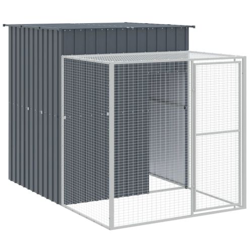 Vidaxl Poulailler Avec Cour Anthracite 165x251x181 Cm Acier Galvanisé