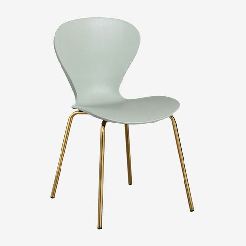 Lot De 4 Chaises De Salle À Manger Empilables Céladon Doré