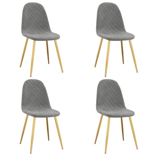 Vidaxl Chaises À Manger Lot De 4 Gris Clair Velours