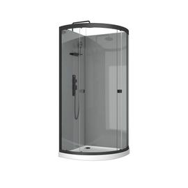 Cabine de douche Hydromassante 90x90x215 cm - Fond Noir avec Bande