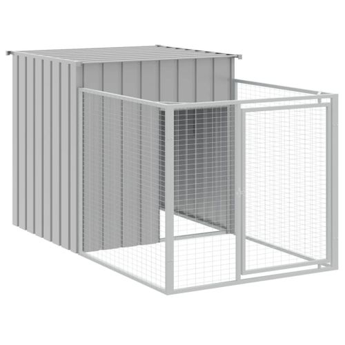 Vidaxl Niche Pour Chien Avec Cour Gris Clair 110x201x110 Cm