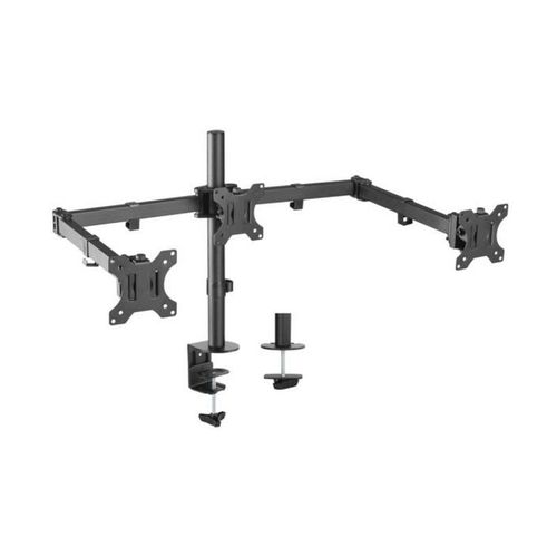 Support de TV Aisens Soporte De Mesa Eco Giratorio E Inclinable Para 3 Monitores 7kg (3 Pivotes, 2 Brazos) De 13-27, Negro Noir
