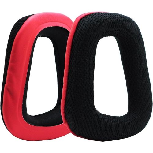 Remplacement Coussinets d'oreille pour Logitech G430 G35 G930 F450 Coussinets d’ Oreille de Rechange en Mousse de Mémoire,Rouge/Noir