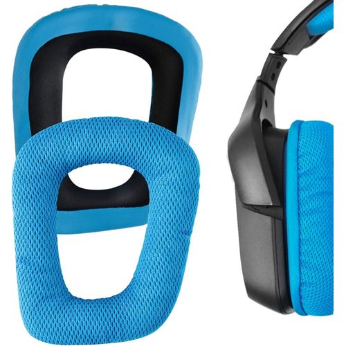 Remplacement Coussinets d'oreille pour Logitech G430 G35 G930 F450 Coussinets d’ Oreille de Rechange en Mousse de Mémoire(Bleu)